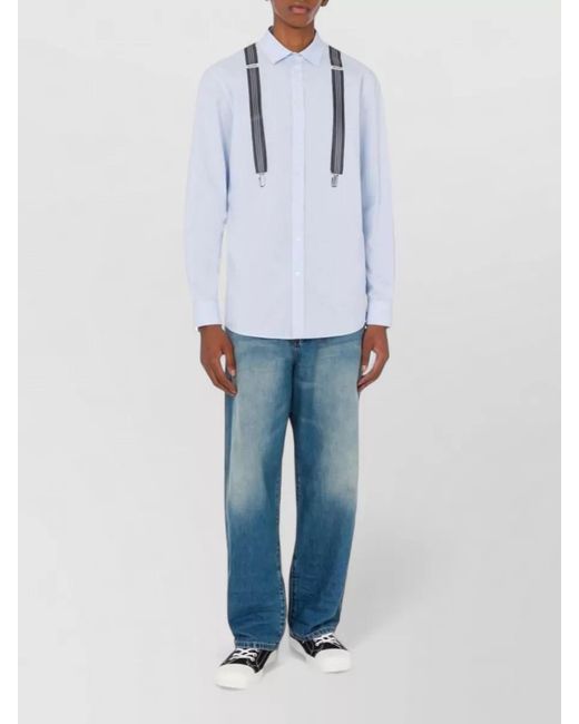 Moschino Blue Printed Cotton Shirt for men