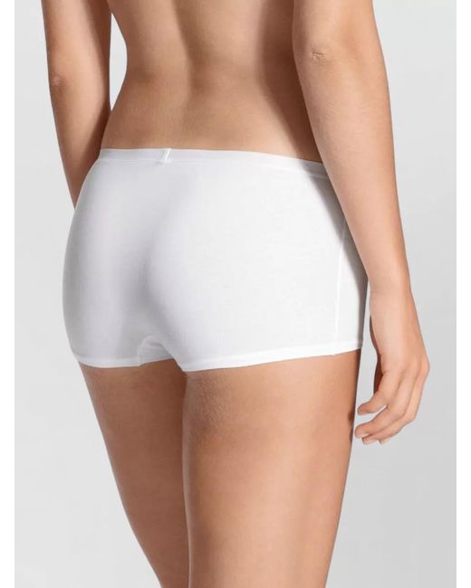 Calida White Seamless Mid Rise Underwear Elastic Waistband