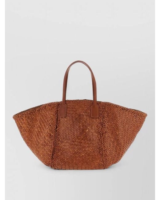 Dragon Diffusion Brown Teresa Rectangular Tote Bag Dual Handles