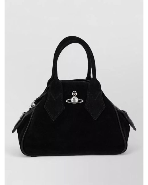Vivienne Westwood Black Yasmine Mini Bag Suede Top Handles
