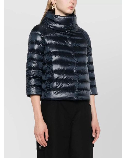 Herno Blue Down Short Puffer Jacket