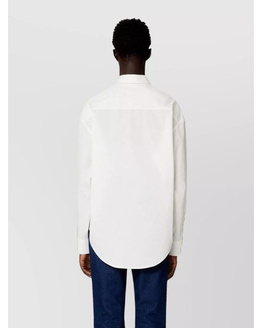 AMI White Cotton Boxy Fit Shirt for men