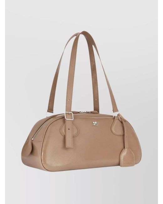 Courreges Natural Très Leather Shoulder Bag