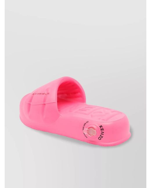 KENZO Pink Rubber Slide Sandals