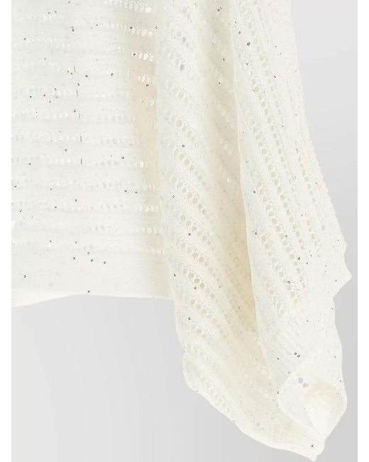 Peserico White Fine-Knit Sweater