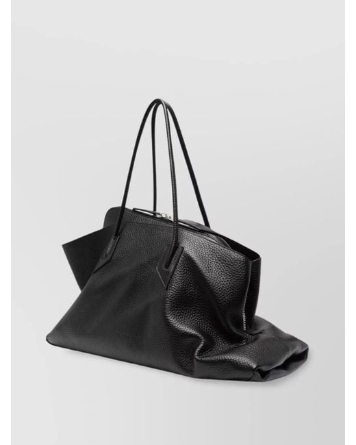 The Attico Black Large Leather Shoulder Bag