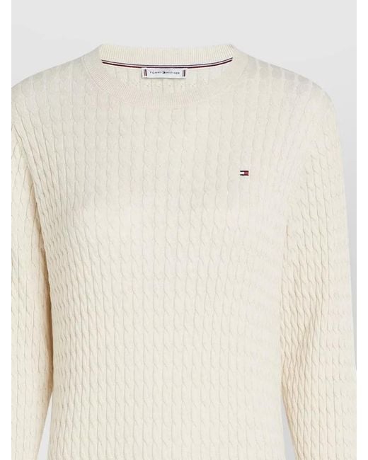 Tommy Hilfiger Natural Cable Crew Neck Knit Long Sleeve Sweater