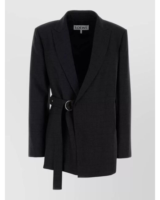 Loewe Black Embroidered Wool Blazer