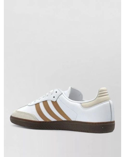 Adidas White Samba Lace Up Sneakers Leather Suede for men