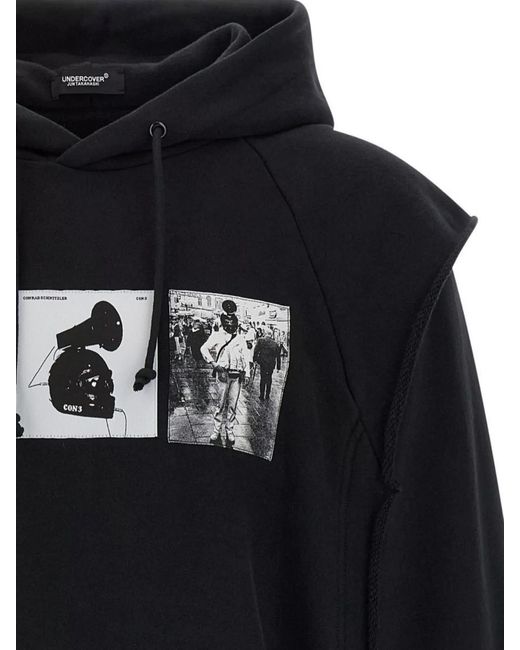 Undercover Black Cotton Hoodie for men