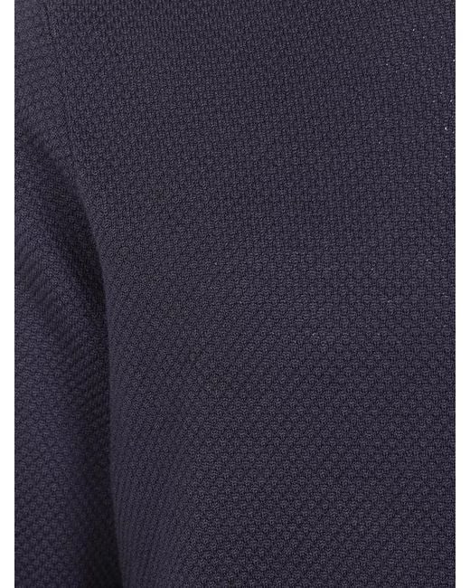Zanone Blue Wool Slim-Fit Crew-Neck Sweater for men