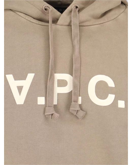 A.P.C. Natural Logo Hooded Sweatshirt for men