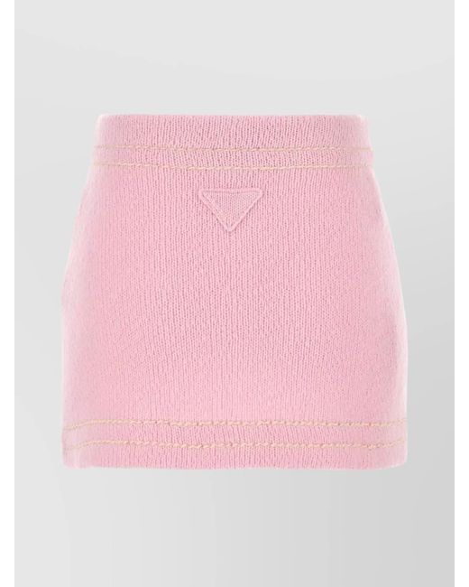 Prada Pink Cashmere Mini Skirt