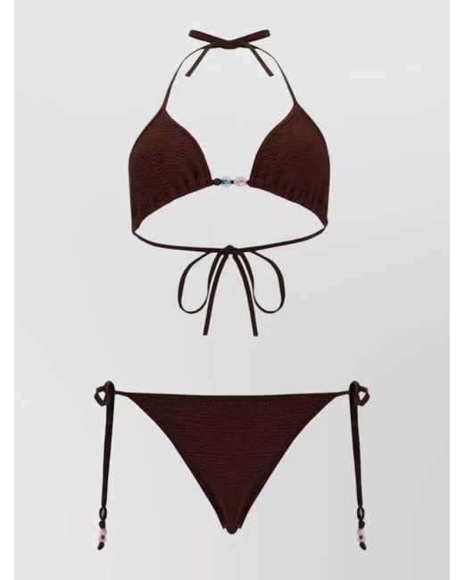 Hunza G White Metallic Bikini Set