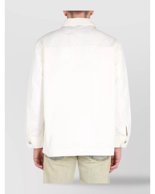 Etudes Studio White Cotton Shirt Jacket for men