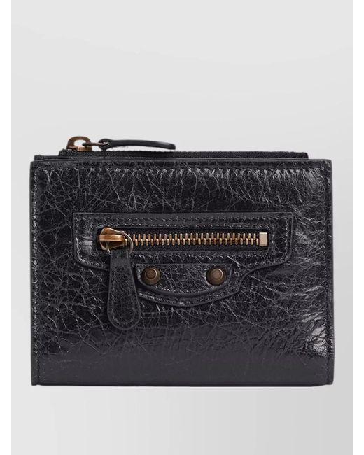 Balenciaga Black Le City Bifold Wallet Textured Finish