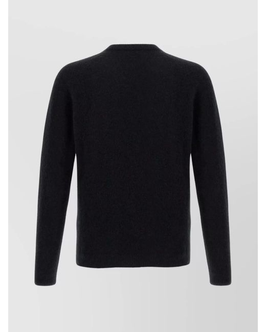 Roberto Collina Blue Ribbed Cashmere Silk Crewneck Sweater for men