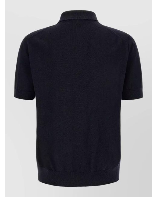 Dolce & Gabbana Blue Virgin Wool Regular-Fit Polo Shirt for men