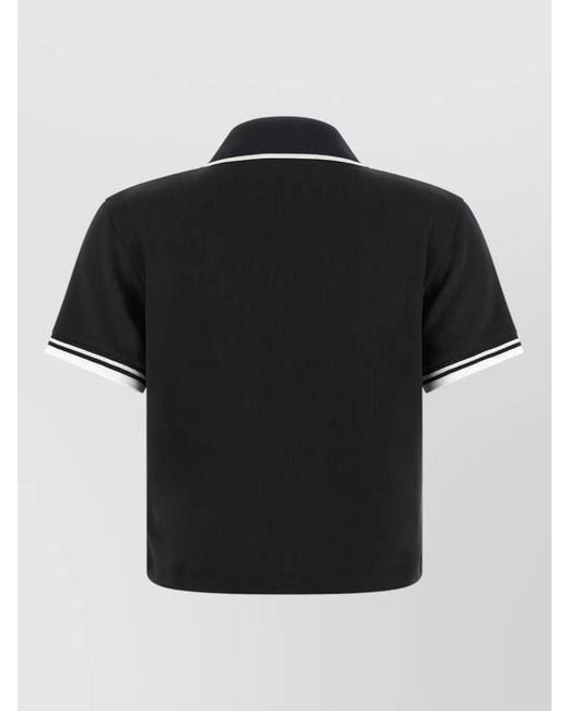 Amiri Black Short-Sleeve Zip Polo Top