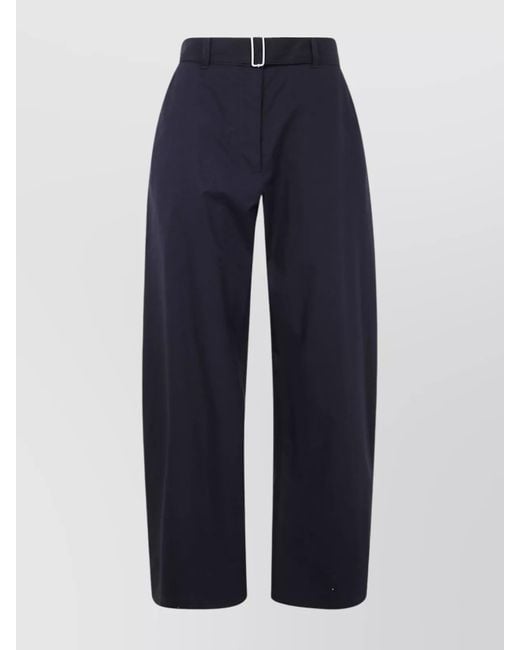 Studio Nicholson Blue Cotton Belted Wide-Leg Trousers
