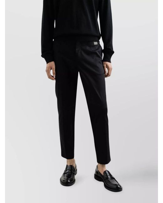 Dolce & Gabbana Black Slim-Fit Cropped Trousers for men