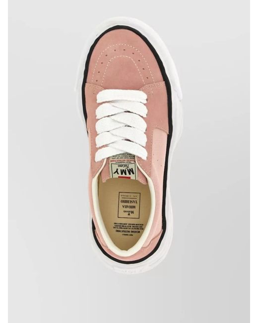 Maison Mihara Yasuhiro Pink Leather Low-Top Sneakers for men