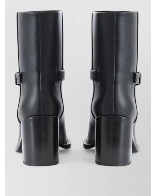 Burberry Black Leather Mid-Calf Boots