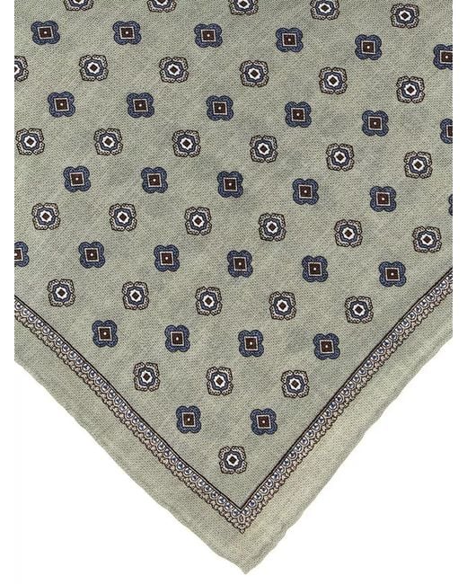 Brunello Cucinelli White Double Face Silk Square Pocket Clutch for men