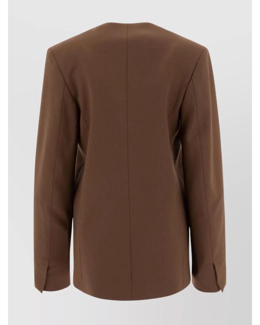 Loulou de Saison Brown Asymmetric Wool Blazer