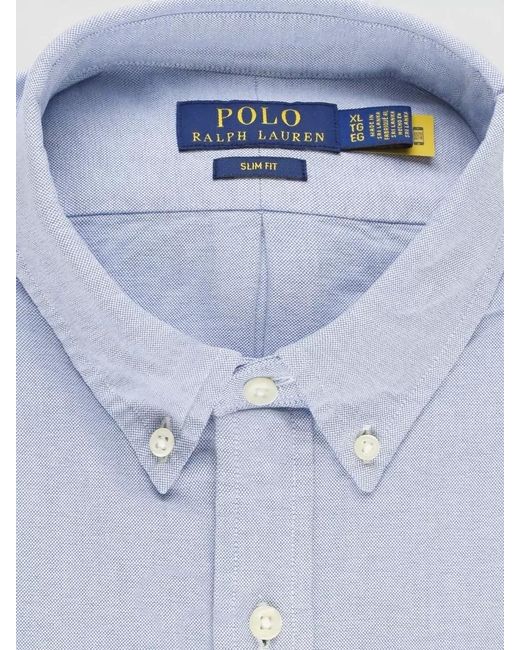 Ralph Lauren Blue Cotton Button-Down Shirt for men