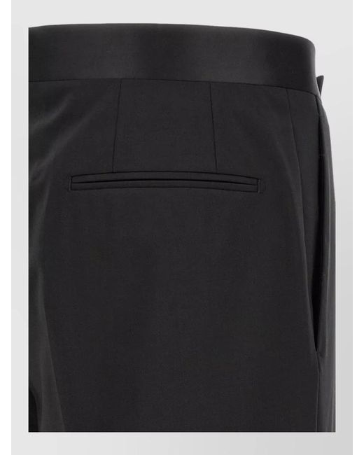 Lardini Black Virgin Wool Straight-Leg Tailored Trousers for men