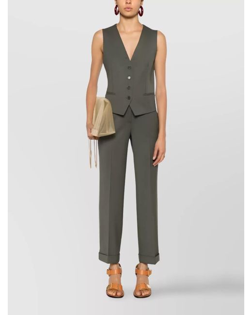 P.A.R.O.S.H. Gray Wool Slim-Fit Tailored Trousers