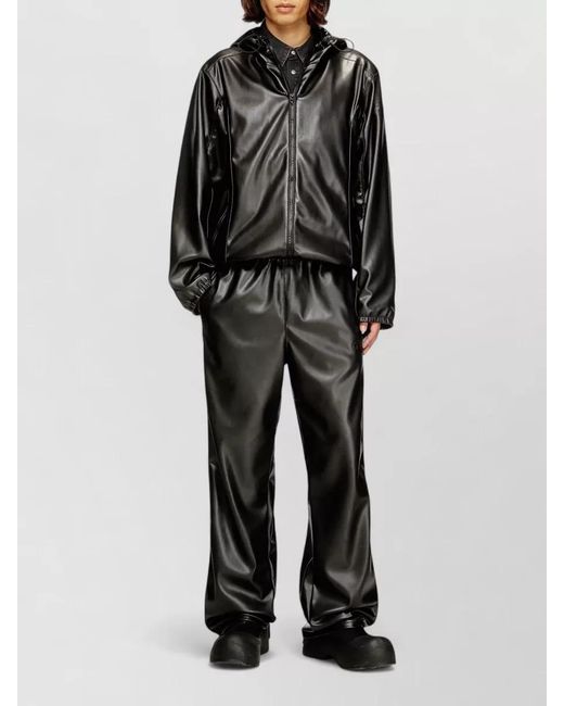 DIESEL Black Regular Fit Lined Drawstring Hooded Jacket for men
