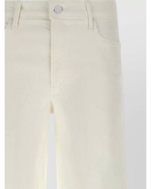 Mother White Denim High-Rise Wide-Leg Jeans
