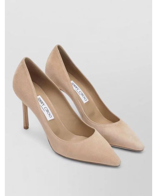 Jimmy Choo Natural Suede Pointed Toe Stiletto Heel Pumps