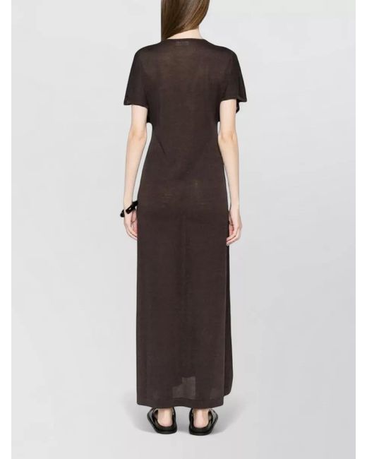 P.A.R.O.S.H. Brown Beach Dress Cut Out Maxi