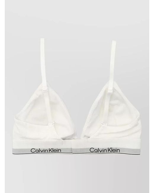 Calvin Klein White Lightly Lined Wireless Triangle Bra Top
