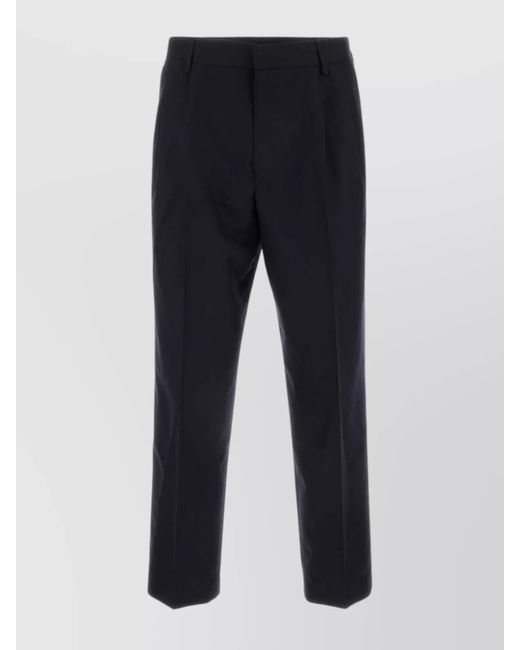Dries Van Noten Blue Wool Straight-Leg Trousers for men