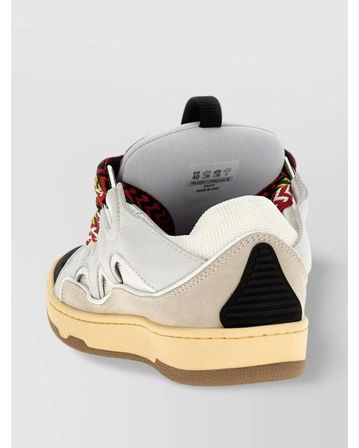 Lanvin Multicolor Leather Panelled High-Top Sneakers for men