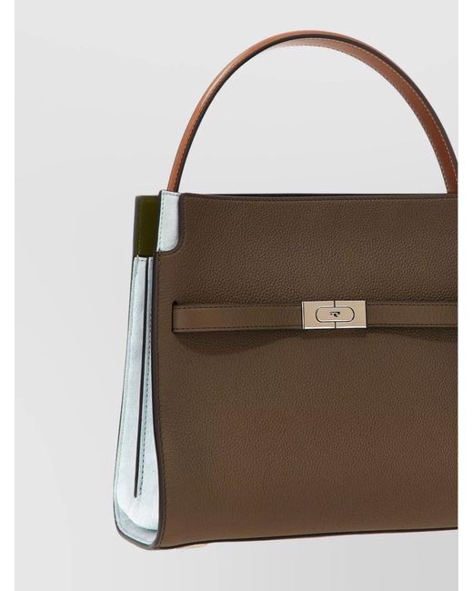 Tory Burch Brown Small Handbag With Adjustable Strap And Top Handle