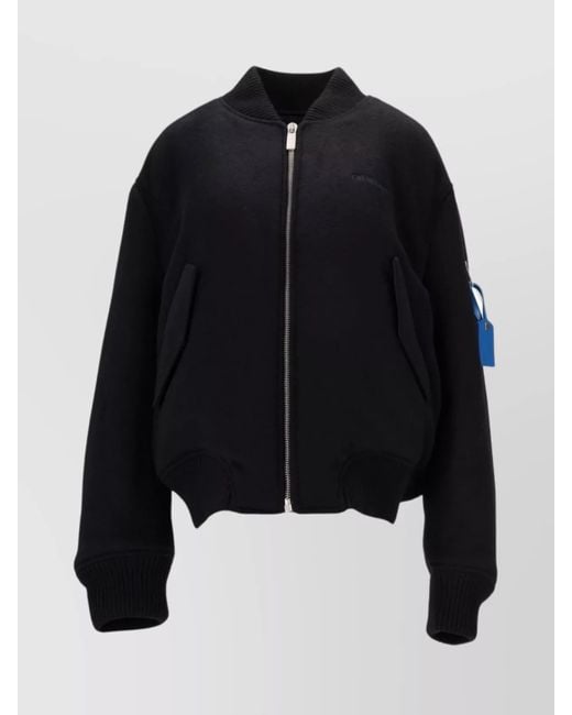 Off-White c/o Virgil Abloh Black Wool Bomber Jacket for men