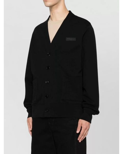 Givenchy Black Silk Nylon Cardigan Jacket Front Pockets for men