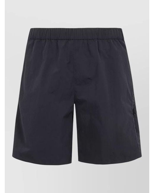 Moncler Blue Logo Swim Shorts for men