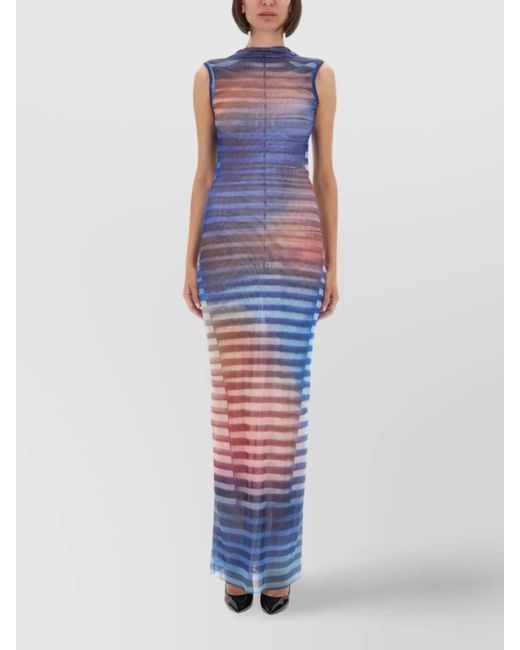 Jean Paul Gaultier Blue Slim-Fit Maxi Dress