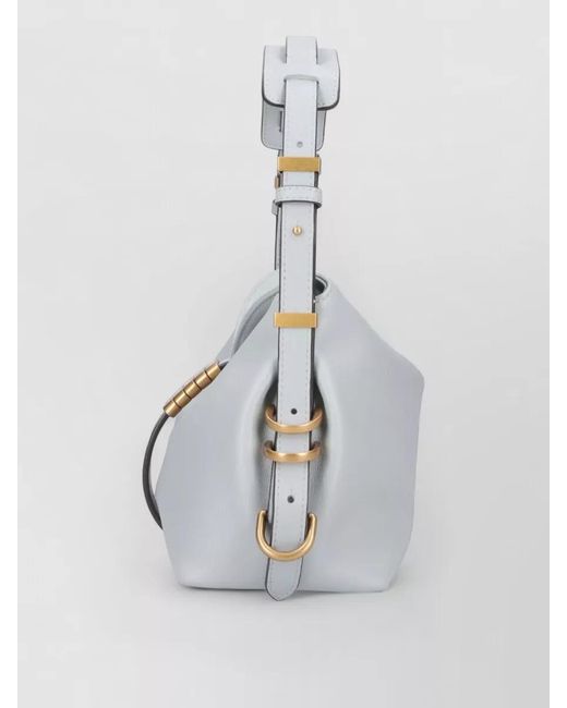 Pinko Gray Shoulder Bag Adjustable Detachable Tone Hardware