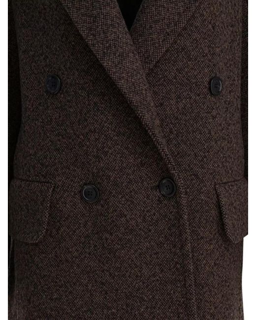 Max Mara Black Wool Cashmere Coat Back Belt Detail