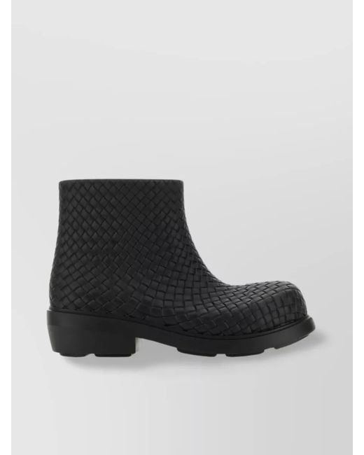 Bottega Veneta Black Leather Ankle Boots for men
