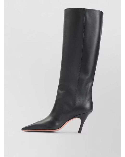 AMINA MUADDI Gray Leather Mona 80 Boots