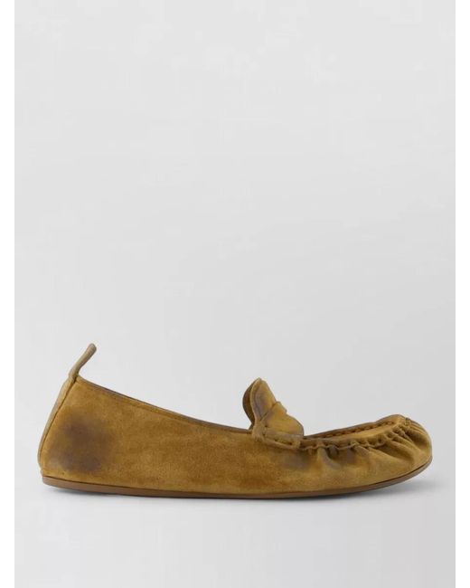 Acne Brown Leather Slippers
