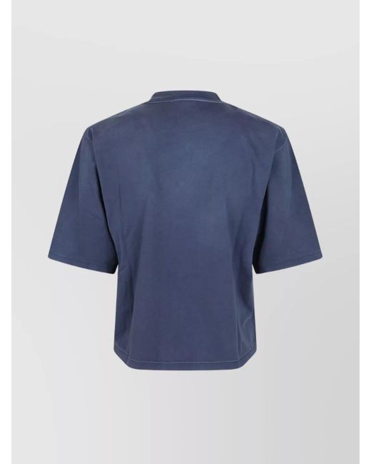 Off-White c/o Virgil Abloh Blue Cotton Logo Print Short-Sleeve T-Shirt